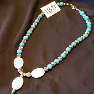 Turquoise, white veined flats & Raspberry silvers